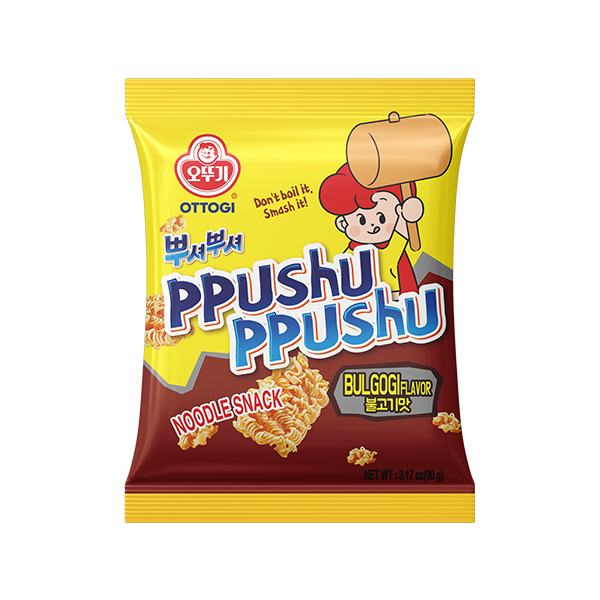 OTTOGI Ppushu Ppushu Beef Noodle Snack Bulgogi Flavour 90g