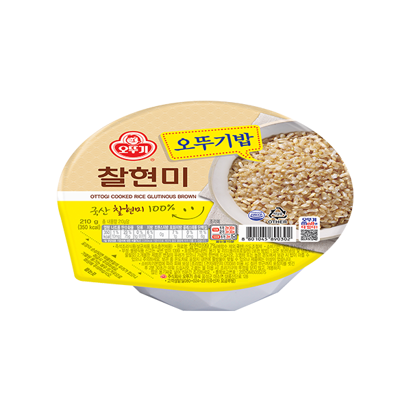 OTTOGI Cooked Rice Glutinous Brown 210g [Microwavable]