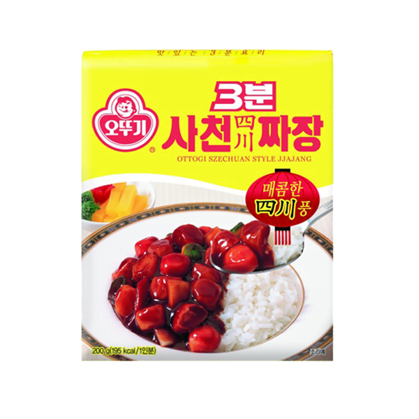 OTTOGI 3 Min Szechuan Style Jjajang Black Bean Sauce Spicy 190g [Ready Meal]