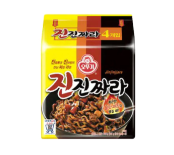 OTTOGI JinJin Jjara Ramen Multipack (Spicy Black Bean Ramen) 135gX4