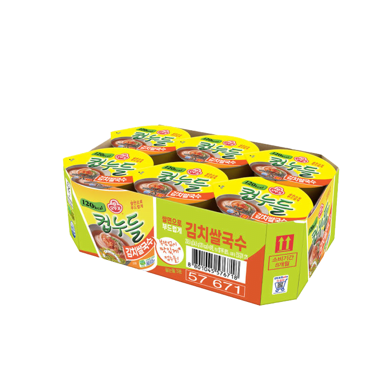 OTTOGI Cup Noodle Kimchi Flavour (34.8g x 6 cups)